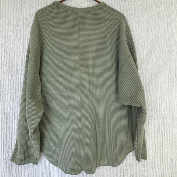 Niko And... Blue Cotton Rib Knit Long Sleeve Drop Shoulder Sweater Size Large - Picture 6 of 8